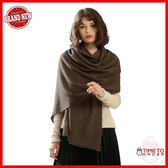 Luxury Cashmere Merino Wool Blend Shawl Wrap Scarf All-Season